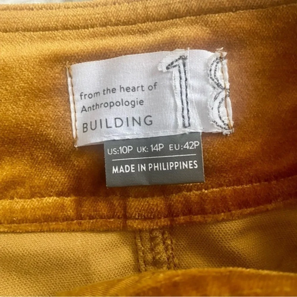 Anthropologie Orchard Orange Red Asymmetrical Button Front Velvet Mini Skirt